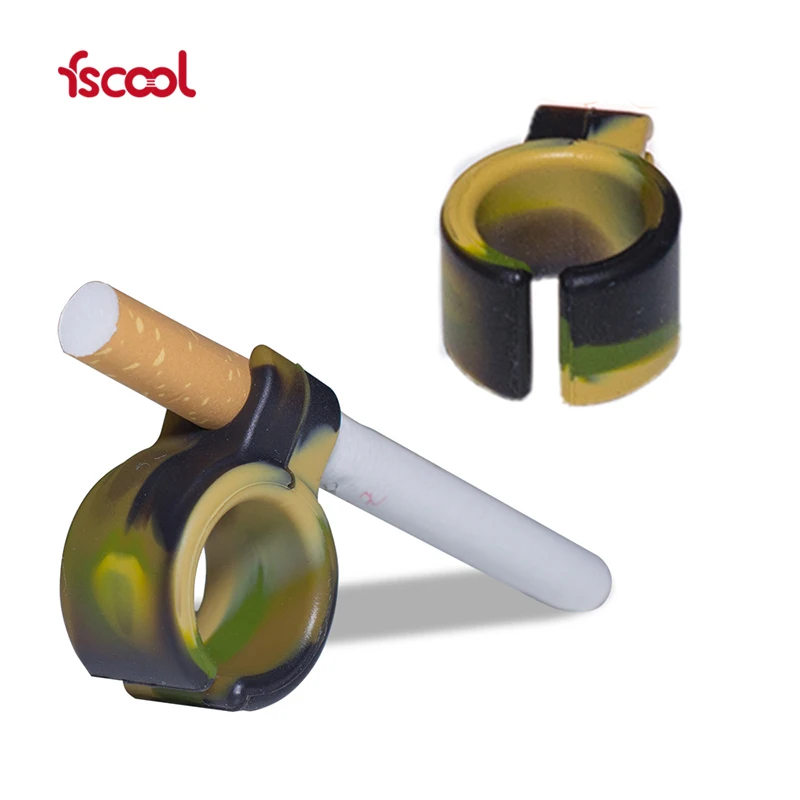 

Fscool 2019 Creative Design Factory silicone finger ring/cigarette ring holder, Any color available