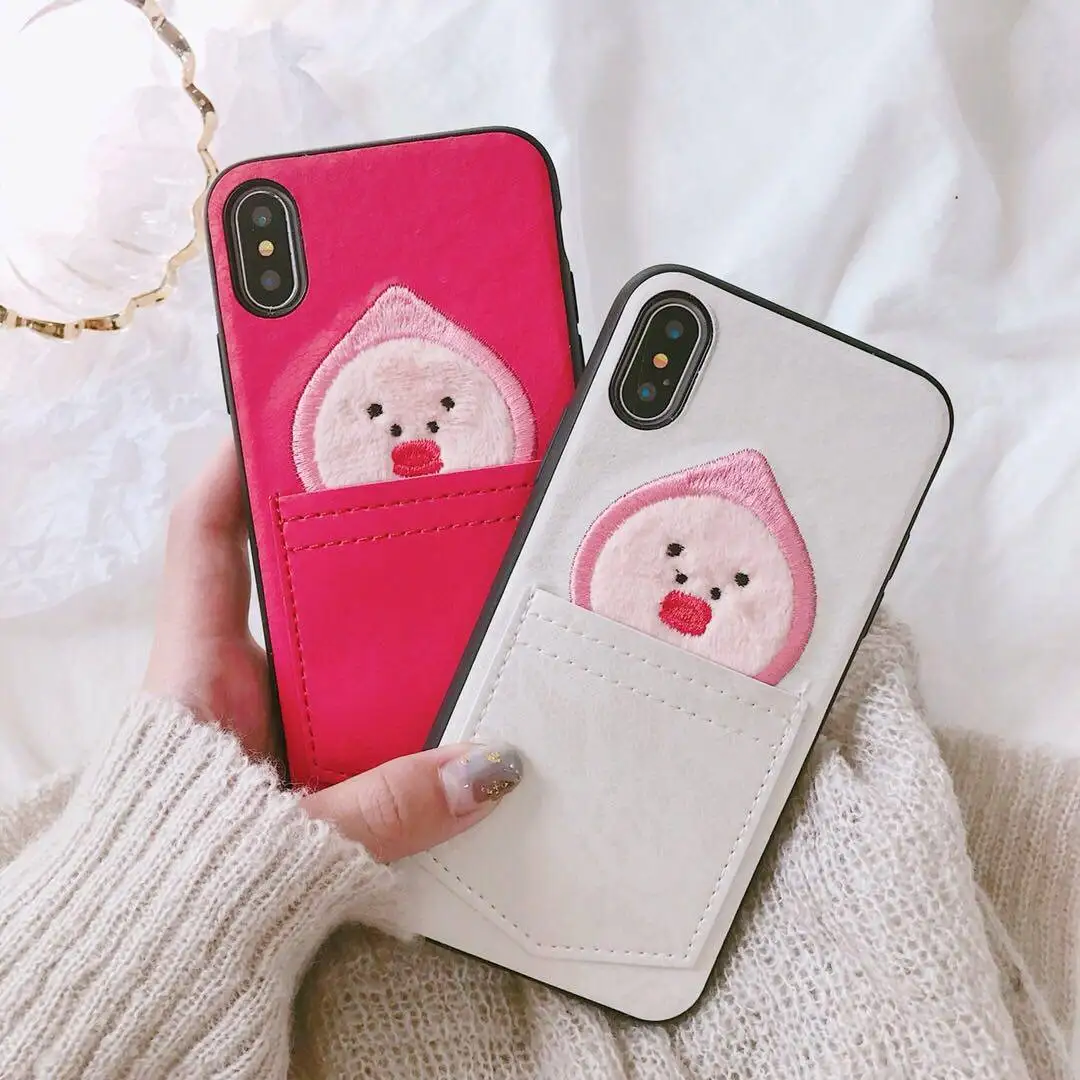 Korean Cute Dog In The Pocket Lace Couple Phone Cases Cover For Iphone
