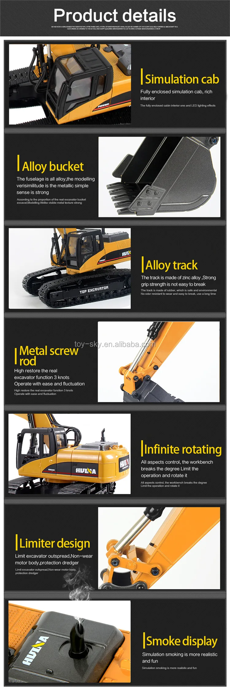 huina full metal excavator