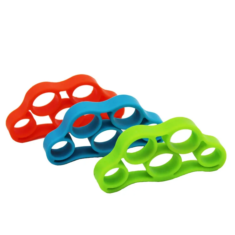 

3 Dimension 3 levels finger resistance Silicone finger extensor band, 4 type blues;grey;orange;green black