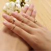 Fashion 8pcs Gold Rhinestone Crystal Key Heart Bowknot Stack Ring Set