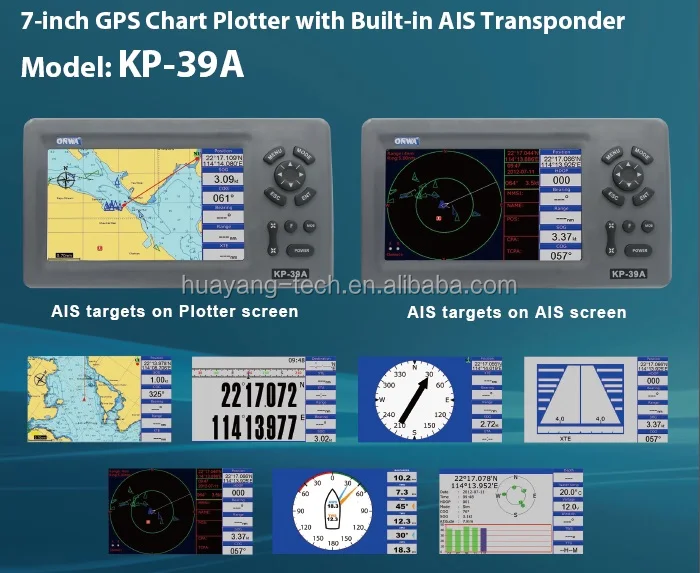 Marine Gps Chart Plotter With Class B Ais Transponder : Kp-39a (new