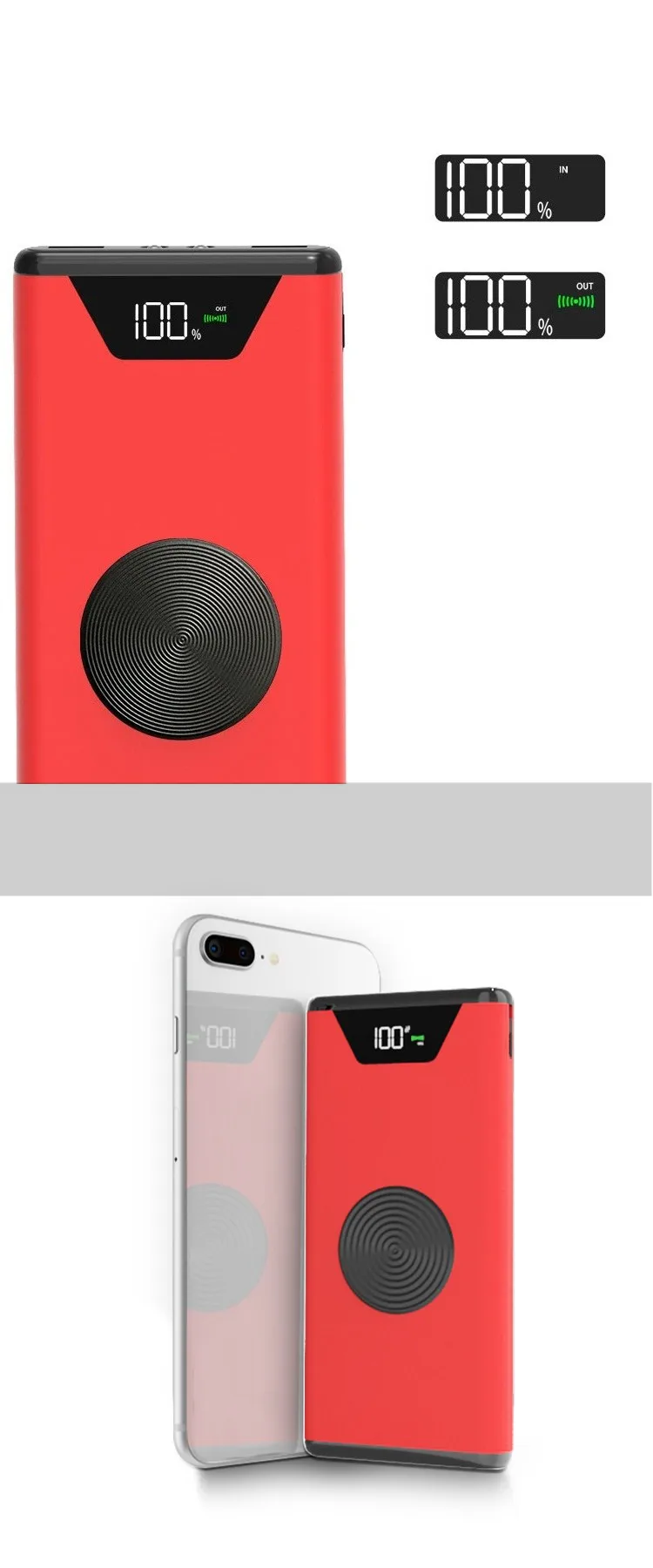 Slim Ce Rohs Wireless Charging Powerbank Battery Mini Portable Mobile