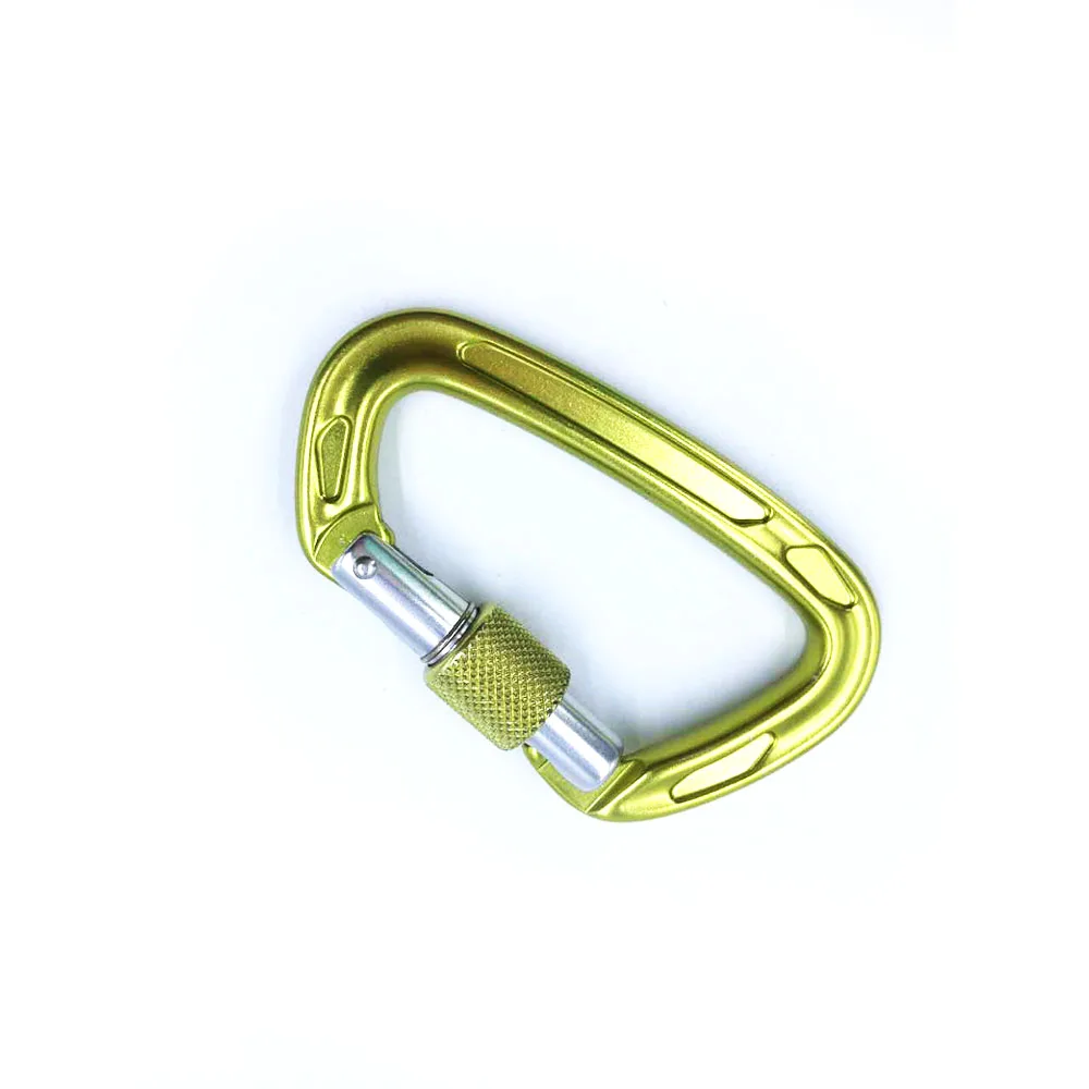 12mm Aluminum Snap Hooks Wholesale 22kn Selflocking Carabiner Outdoor Climbing Carabiner Hook Dog Rope Leash Hook