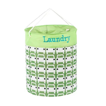 round fabric toy storage bin