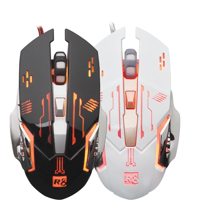 

R8 Hot Selling and Technical Wired Ergonomics Optical 6D Gaming Mouse Products in Color Box, N/a