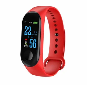 Woman smart watch 2019 M3 men Smart Bracelet Color Screen Blood Pressure Fitness Tracker Heart Rate Monitor slim silicone watch