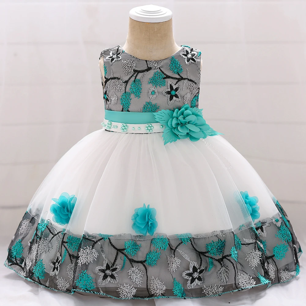 

0-2 Year Old Frocks Designs Kids Flower Princess Fancy Fluffy Baby Girls Party Dresses L5045XZ