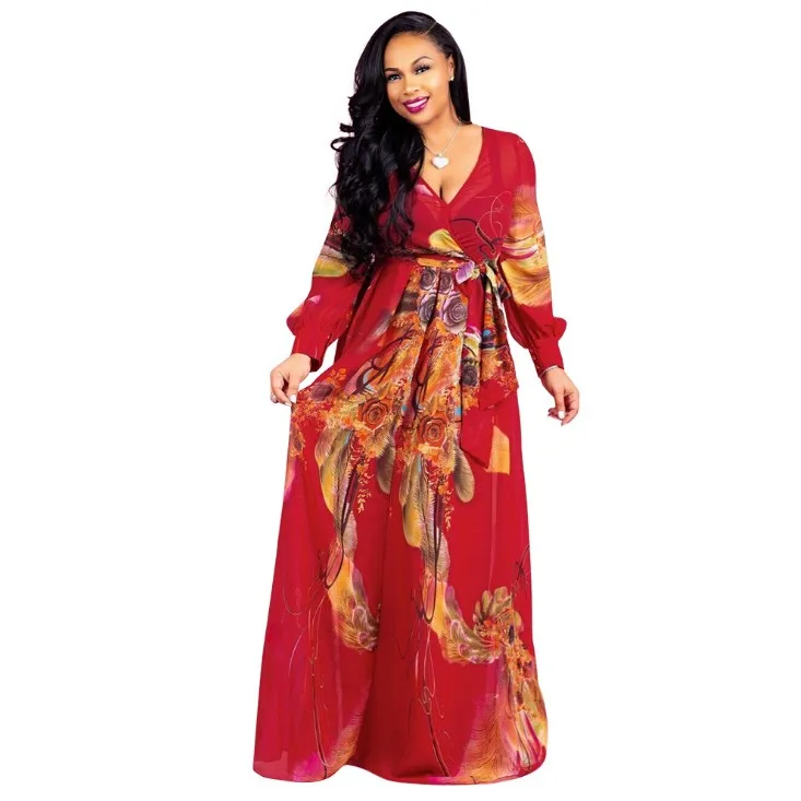 

Factory direct Wholesale Bohemia Dress Designs Nigerian African Women Casual Dresses Fashion Maxi Style Clothing A485