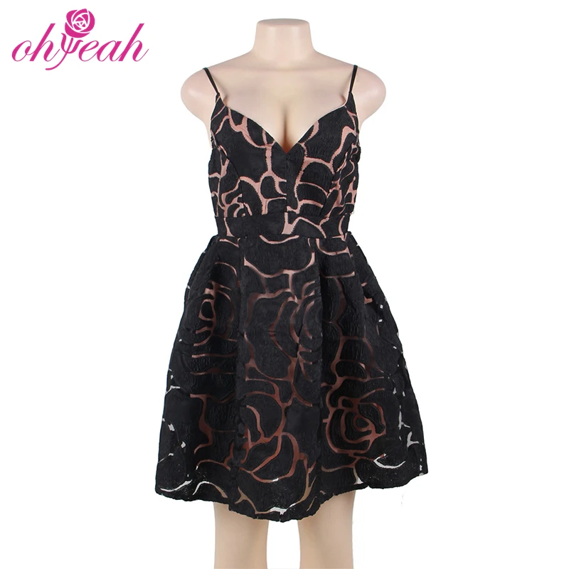 

Free Shipping Multi color high fashion rayon Flower Pattern Perspective Dress