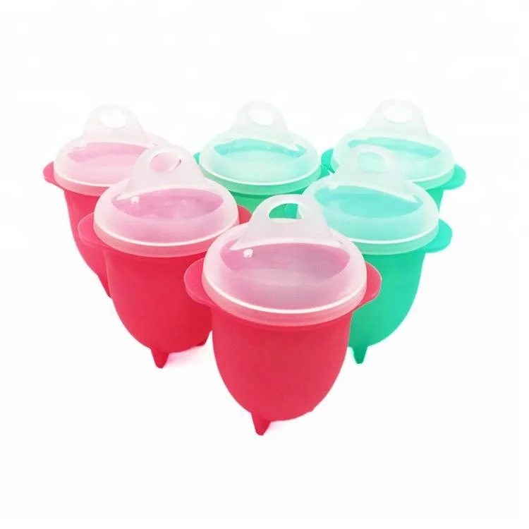 

2018 upgrade design non-stick rapid silicone egg cooker and egg boiler without shell, Red;blue or custom color