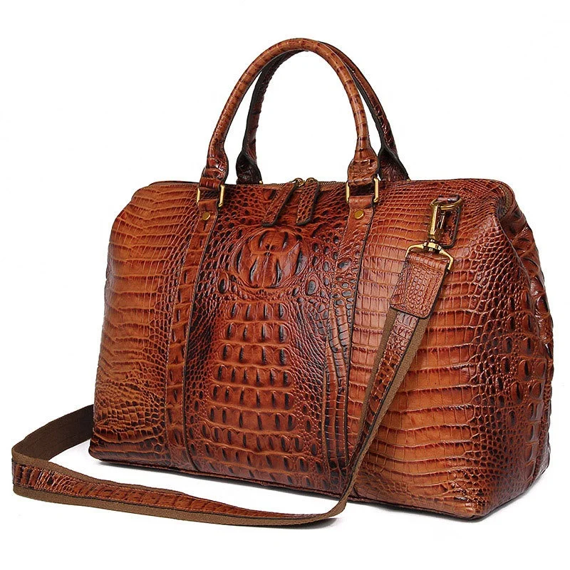 

Crocodile Genuine Leather Handbag For Women Luxury Alligator Bag Ladies Top Handle Fashion Leather Travel Duffel Bags