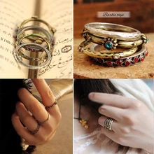 Cheap Jewerly New European Arrived Vintage Retro Style Charm Joint Finger Rings for Women wholesale Party Wedding Ring R449