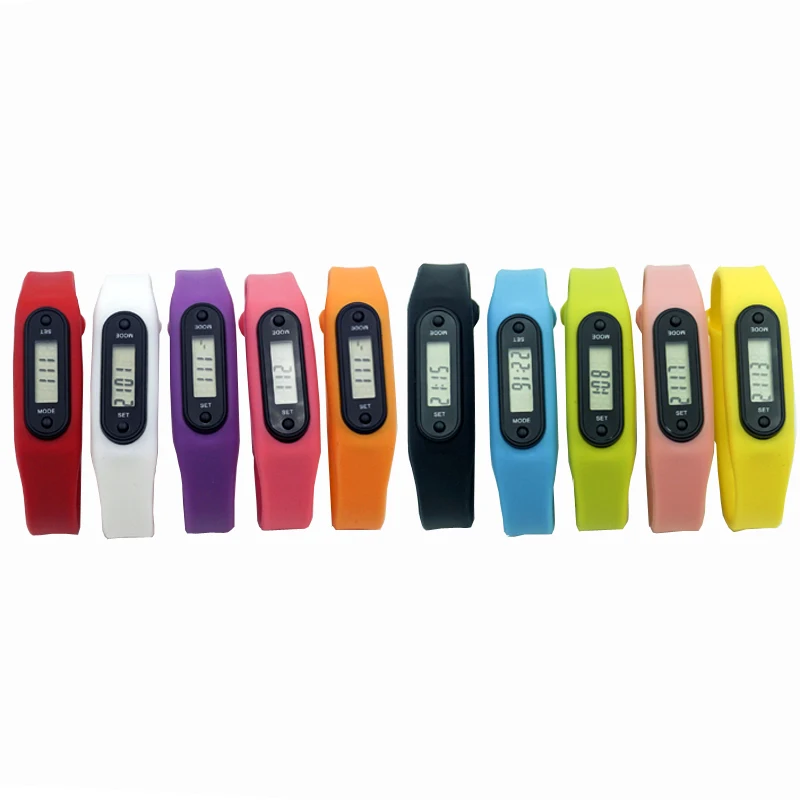 Low Cost Silicone Wrist Pedometers Lcd Digital Step Meter Pedometer