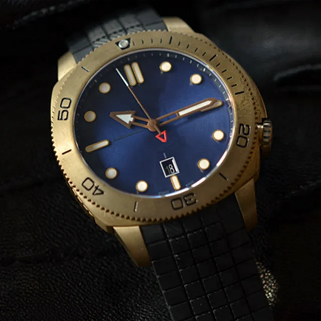 2018 Vintage Bronze Case Watches Unidirectional Rotating Bezel