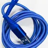 Net design type c usb charging cable with long tail blue micro/8pin cable for iPhone
