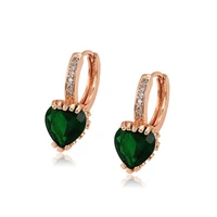 

97524 Xuping fashion new design gold plated jewelry earrings women, heart shaped gemstone earrings for women