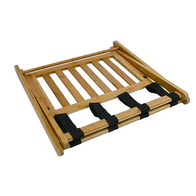 bamboo luggage rack stand with shoe shelf stable