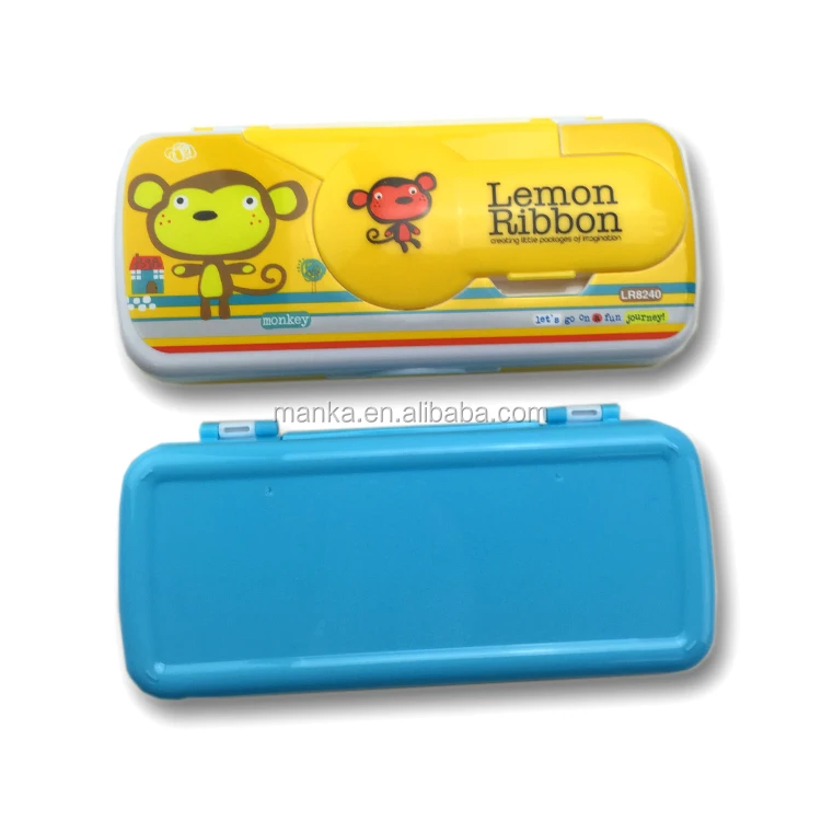 
new design boy and girl plastic pencil case with scissor 