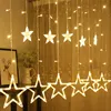 Led String Star Curtain Lights Warm WhiteFor Wedding Christmas Holiday Party