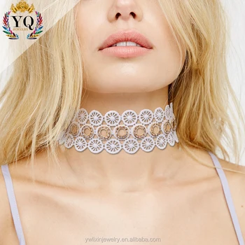 wide white choker