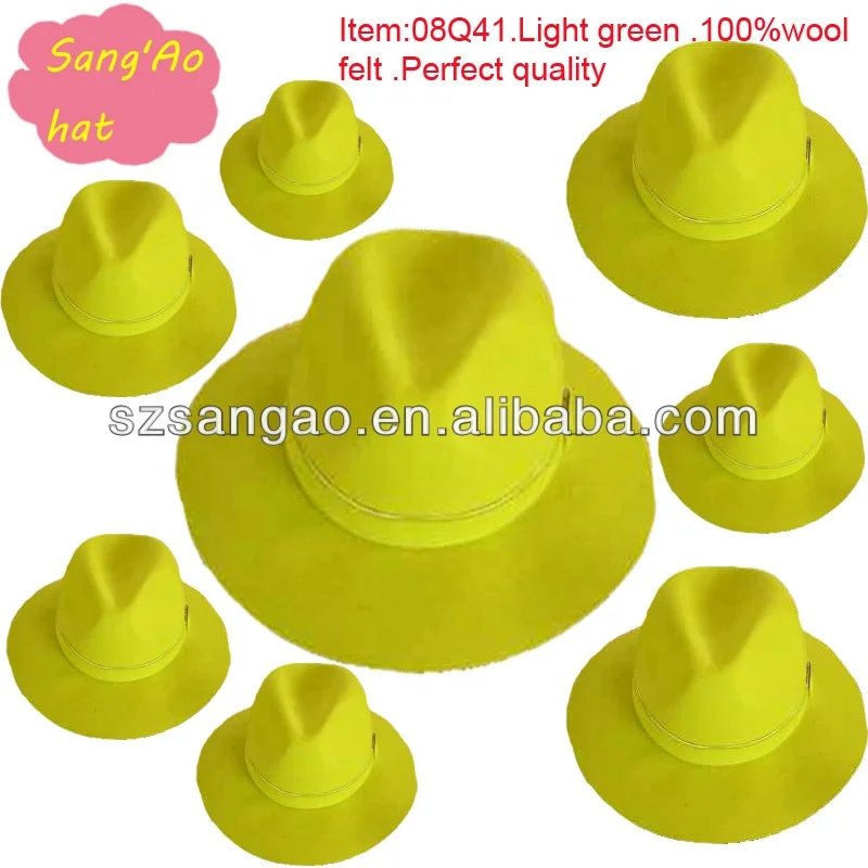 

wholesale wide brim wool jester hat for women, Light green