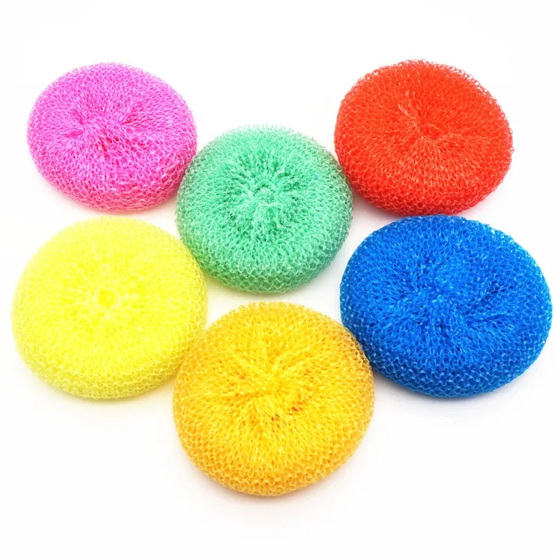 Household Kitchen Cleaning Plastic Mesh Scourer Cleaning Ball - Buy ...