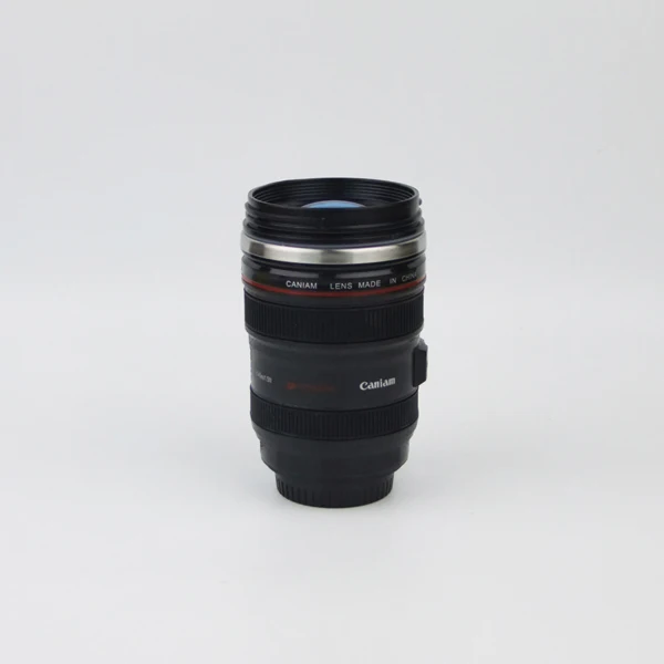 

Promotional Creative 400ml gift mug insulated stainless steel camera lens coffee cup travel mug, Customized color