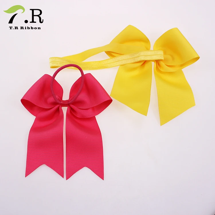 Grosgrain Ribbon Bow With Elastic Loop For Girls Handmade Ribbon Bow