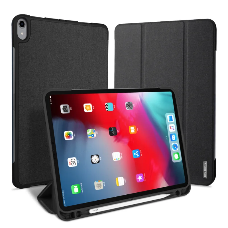 DUX DUCIS Flip Leather Smart Case for iPad Pro 12.9 2018 Auto Sleep with Pencil Holder 12.9 inch Coque