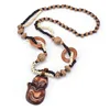 YK Hot Selling Items Promotional Items China Women New Fashion Ladies Jewellery Long Wooden Bead Animal Necklace