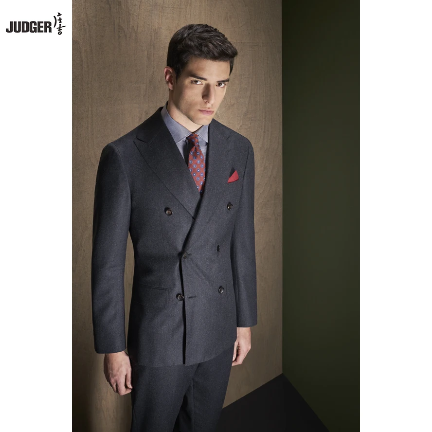 

latest fashion custom made to measure men suit with woolen solid color fabrics