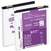 

Original NOHON Battery BM45 For Xiaomi Redmi Note 2 High Capacity 3060mAh Mobile Phone Replacement Batteries