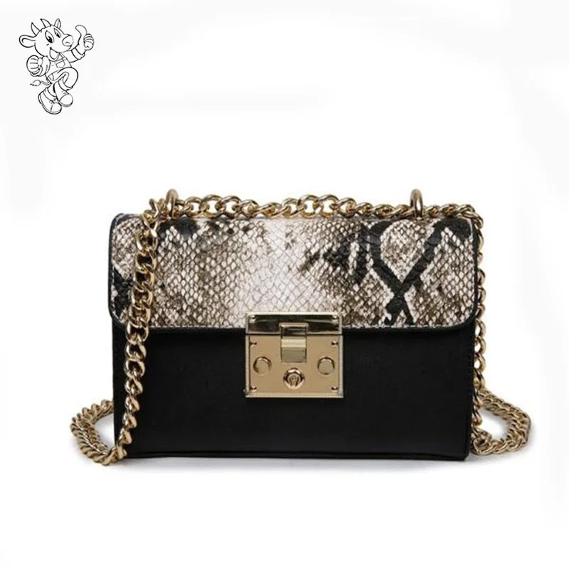 

Snake Bags For Women Fashion Shoulder Bags Small Chain Messenger Crossbody Bags serpentine Leather Crossbody Flap Bag