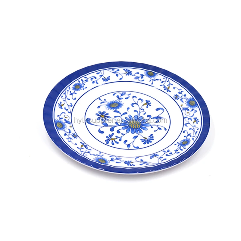Bulk Traditional Chinese Plates,Porcelain Melamine Vintage Dinner