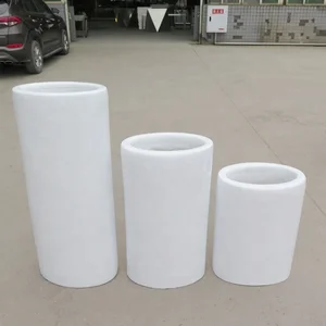 Image of Wholesale Outdoor Indoor White Large Stand Garden Fiberglass Flower Pot