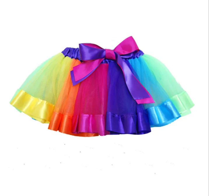 

Wholesale rainbow tutu cheap tutu ruffle tutu rainbow pettiskirt girls dance ballet short skirt dress, N/a