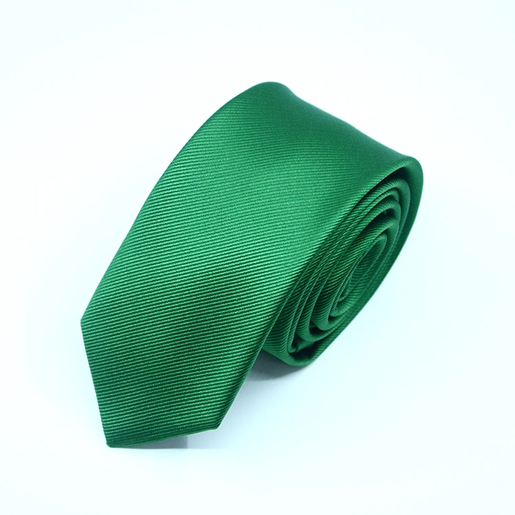 

green multiple pure colors polyester necktie skinny school tie custom