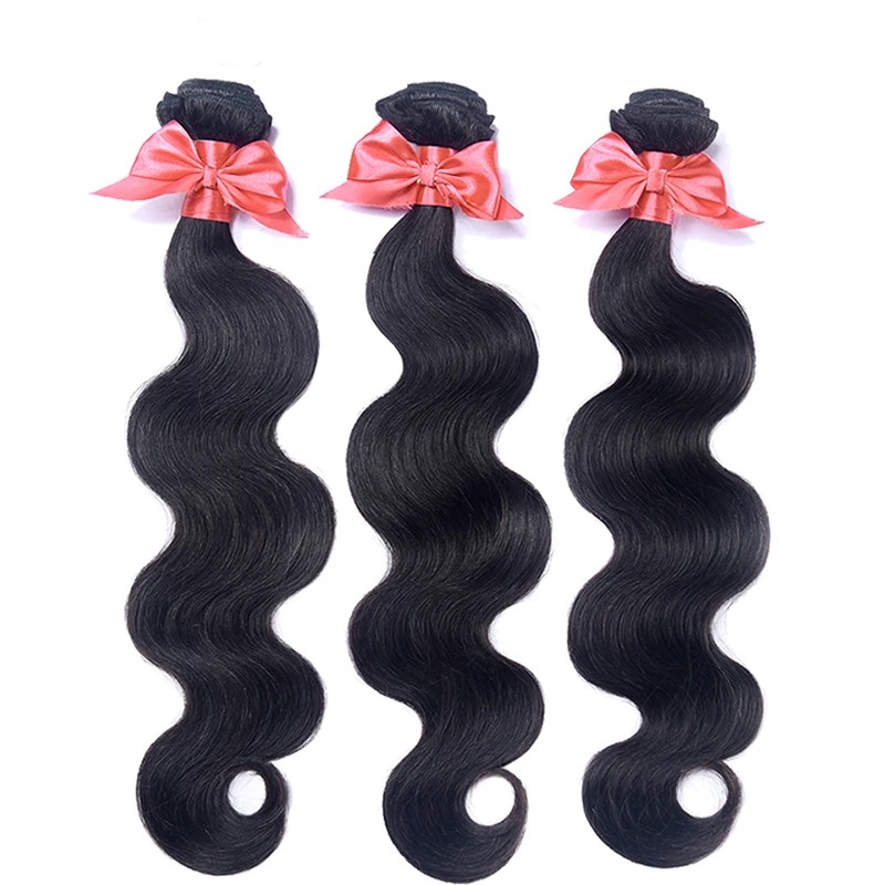 

Usexy Best Quality Body Wave Remy Human Hair Bundles Cuticle Aligned Virgin Peruvian Hair Weave Extensions, Natural color