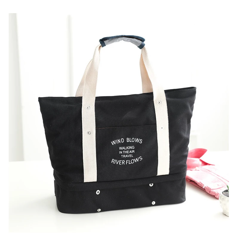 

Women Folding Travelling Waterproof Tote Bag Female Large Canvas Shoulder Bag, Black/pink/orange/dark blue/blue