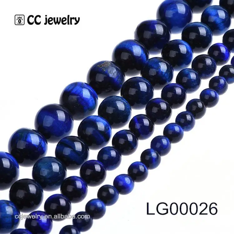

Charm Hot Sale Nature Stone Blue Tiger Eye Stone Loose Round Beads