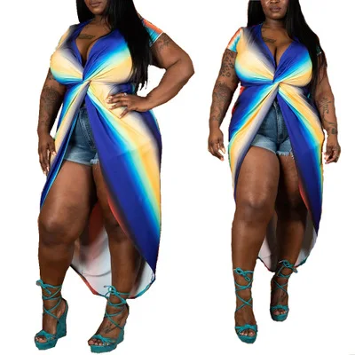 

F10750A AliExpress ebay fashion print large size shirt for women, As picture