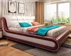 Wholesale Modern Bedroom Furniture King Size Solid Wood Leather Bed