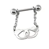 Barbell Breast Nipple Piercing Jewelry Dangle Handcuffs Lock Nipple Ring
