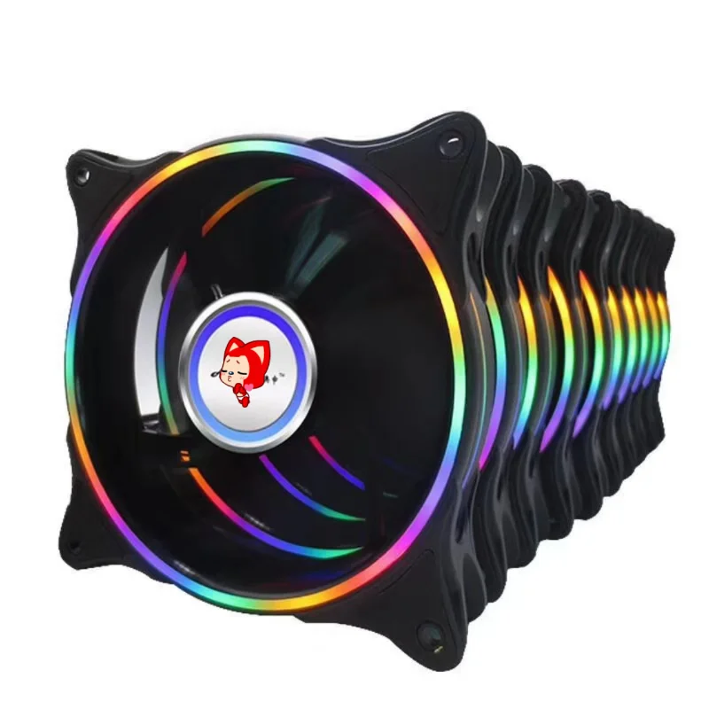 Wholesale 12025  aperture dreamy ring  colors RGB Cooling fan for Gaming pc