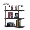 3 tier pipe shelf brackets diy storage shelving bookshelf black malleable iron pipe fitting pipe and wood shelves