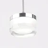 Dinning room kitchen loft cafe bar acrylic silver white chrome copper bronze cylinder geometric glass drum linear pendant light
