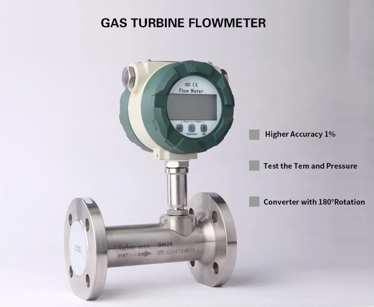 Hydrogen Argon Lpg Co2 Natural Gas Turbine Flow Meter - Buy Hydrogen ...