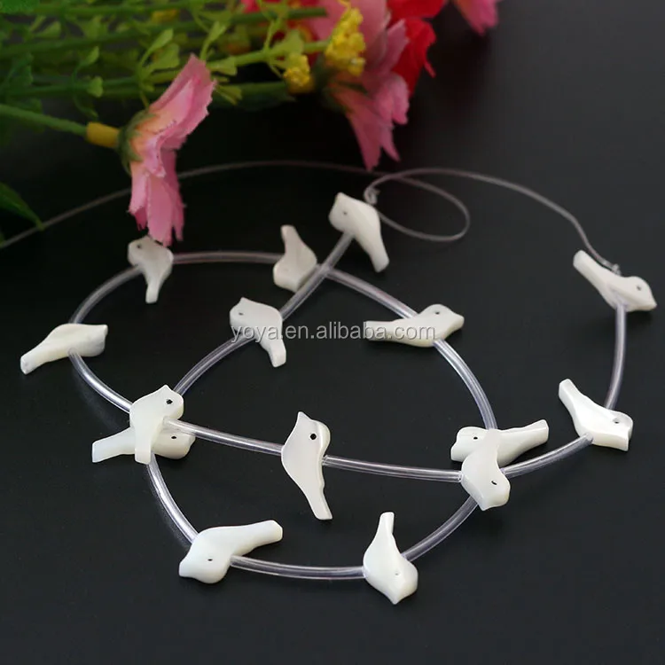 

SP4095W White mother of Pearl Shell Pigeon beads,MOP shell Peace Dove beads