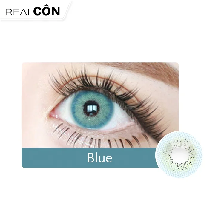 

Realcon promotion Wholesale natural colored contact lenses made of HEMA Material with Sandwich Technology Allseelook, Gray;sky-gray;blue;green;brown;brown-green